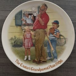 Knowles Collector Plate 1986 "The Home Run" The Csatari Grandparent Plate