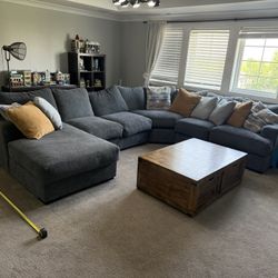 Challenger Graphite Gray 5 Piece Sectional