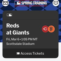 2  SF Giants spring training tickets 3/6