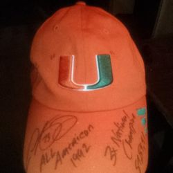 Miami Hurricanes Adidas Adjustable Hat Signed By Leon Searcy 