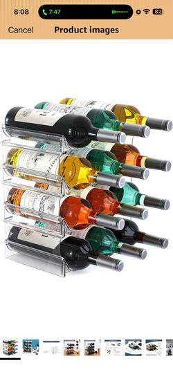 Plastic Water Bottle Organizer and Wine Rack Storage Holder,4 Tier 12 Containers Stackable Free-Standing Bottle Storage Rack for Kitchen Countertops, 