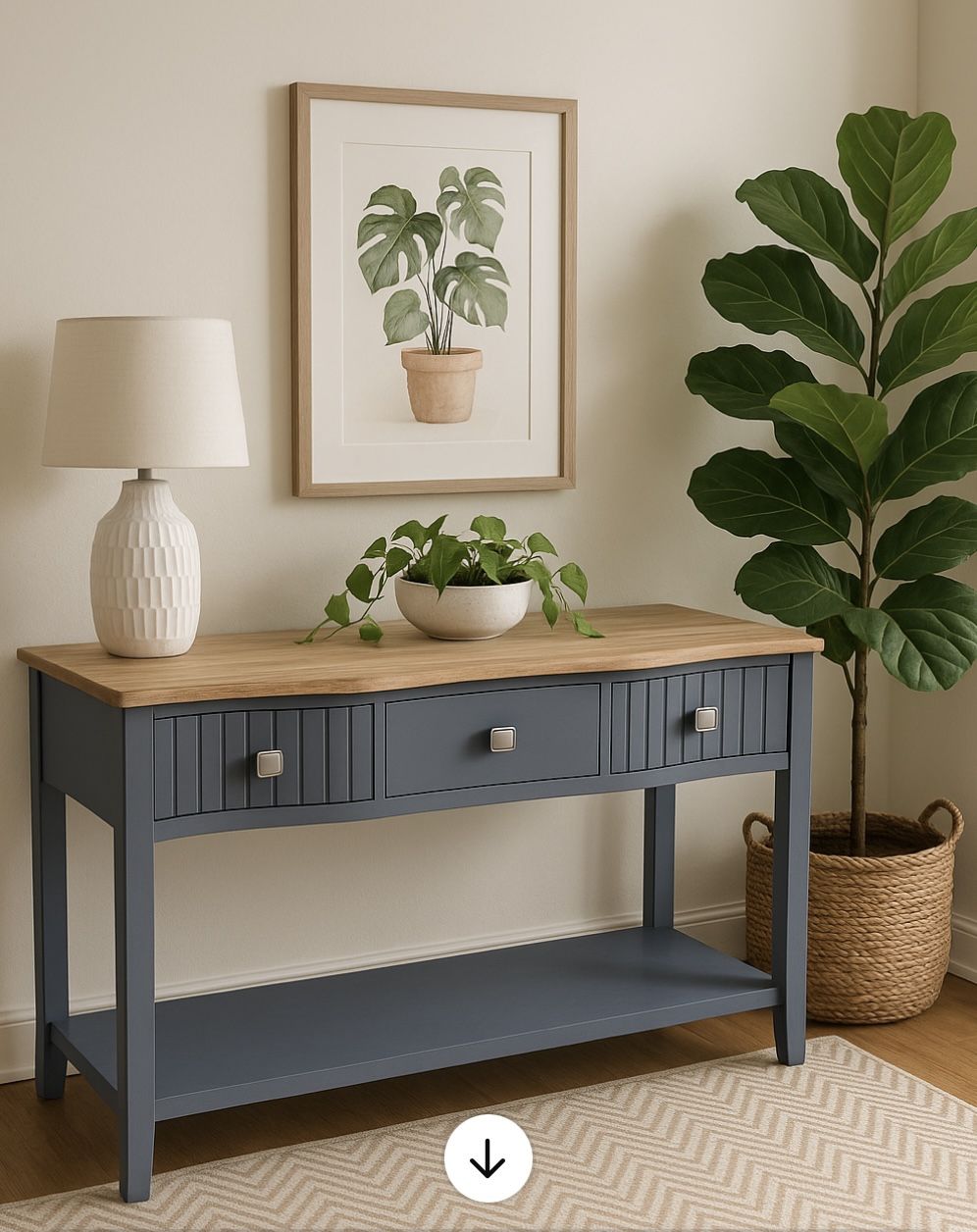 Refinished Console Table, Entryway Table, Broyhill Solid Wood