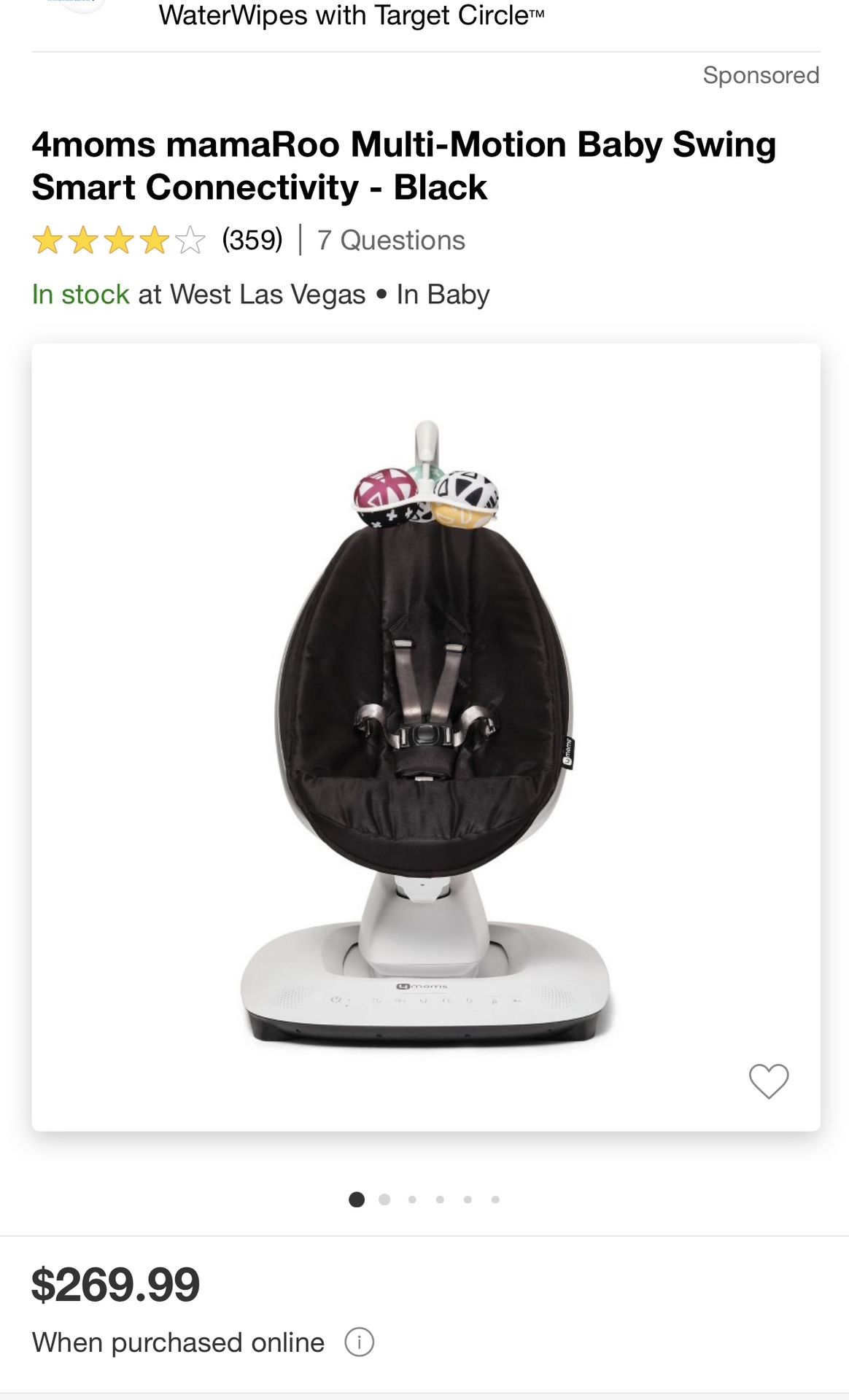 4moms Mamaroo Muti Motion Baby Swing Smart Connectivity 