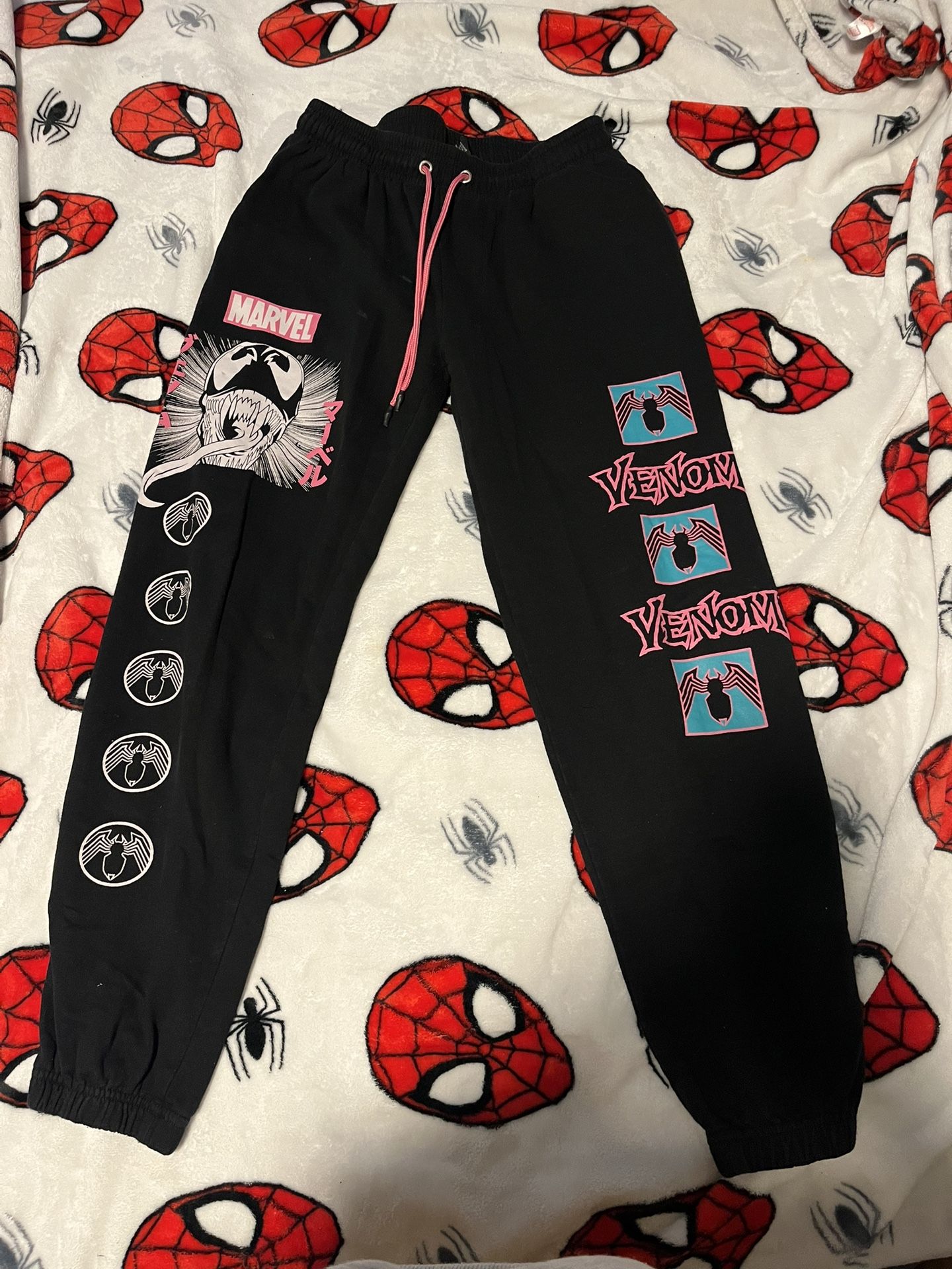 Black Marvel Spiderman joggers