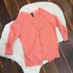 Maurices Coral Button Up Knit Cardigan Sweater Ladies L