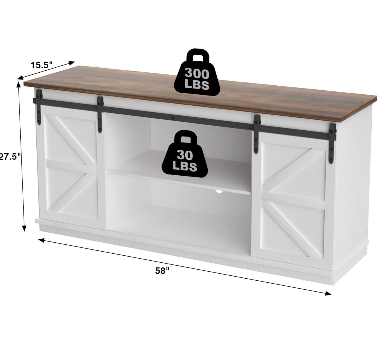 65 Inch TV, Entertainment Center with Storage -new