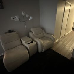 Recliner Leather Couch Set