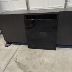 Ikea BestA TV Entertainment Center Cabinet Black/Brown 70"