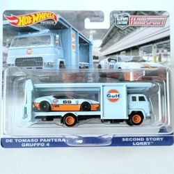 HOT WHEELS TEAM TRANSPORT DE TOMASO PANTERA GRUPPO 4 & SECOND STORY LORRY