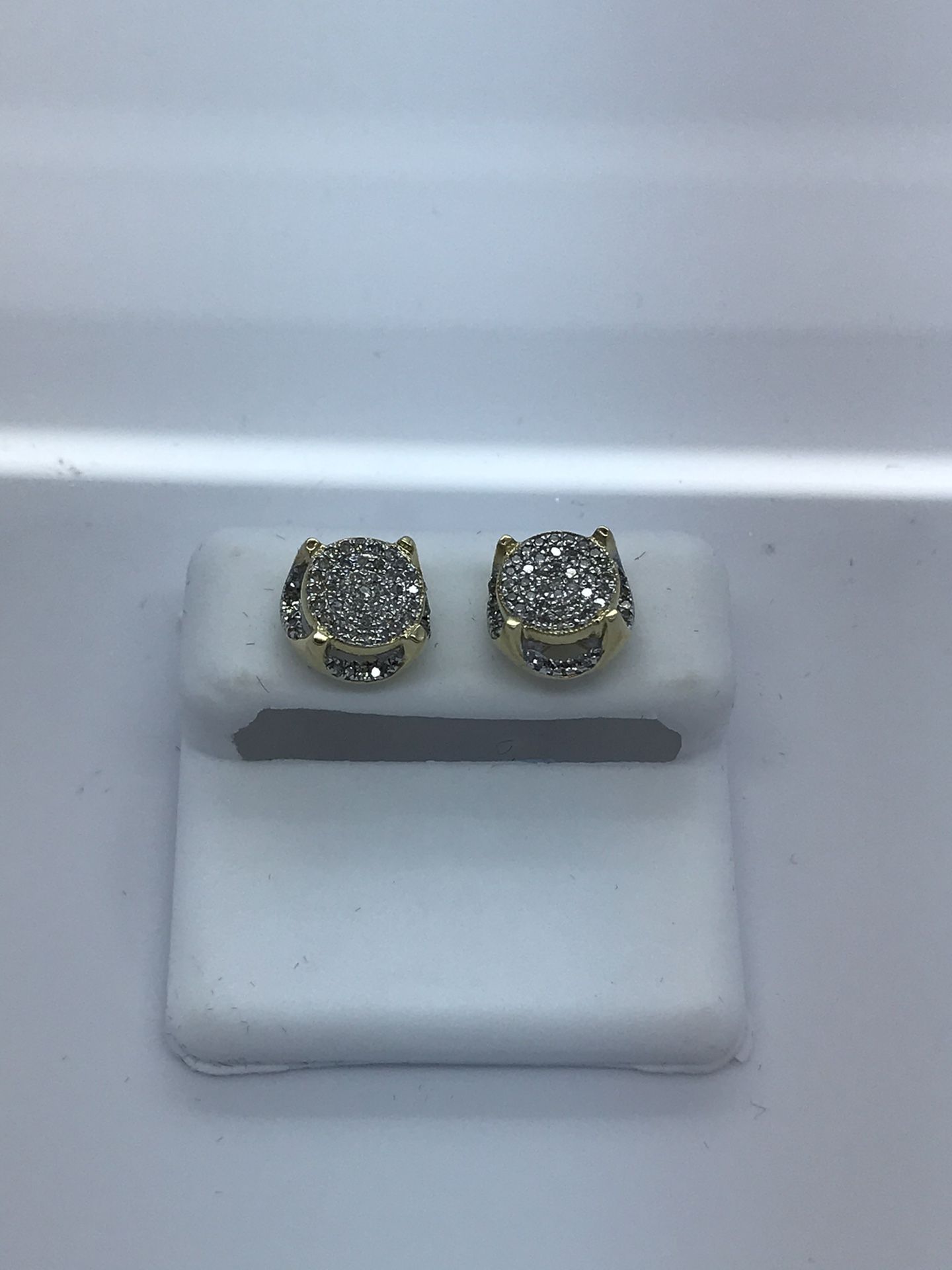 10k yellow gold earrings with .50 carat diamonds new