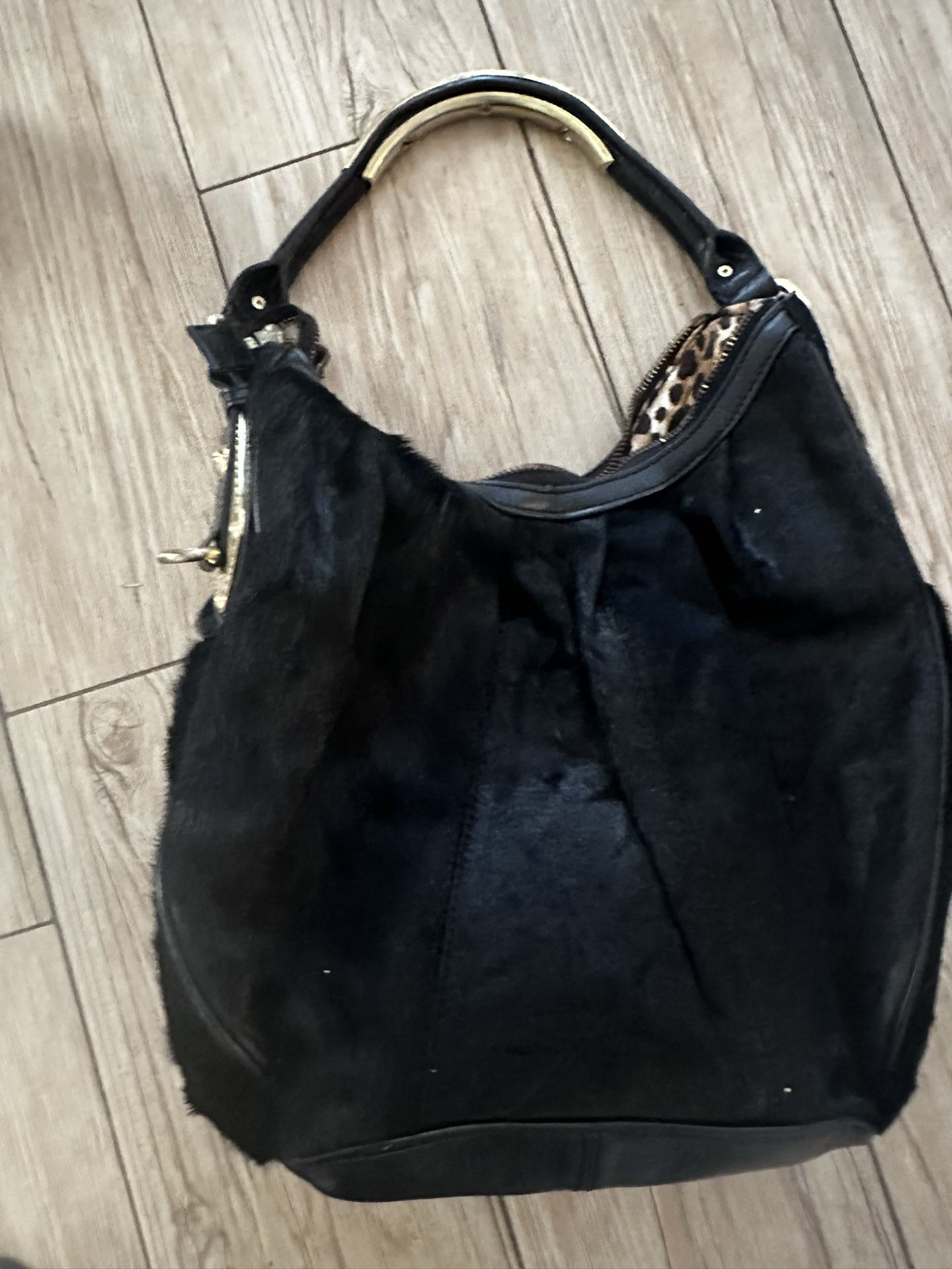 Steve Madden Pony Hair Black Bag 