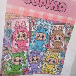 Custom Name Labubu Tote Bag 11"X14"