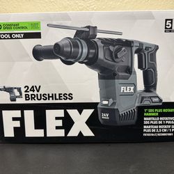 FLEX 24V Brushless Cordless 1-Inch SDS Plus 1.9 Ft-Lbs Torque Rotary Hammer Tool Only,