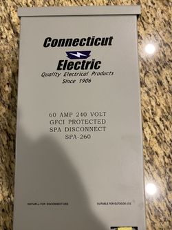 Spa Disconnect. 240 Volt. 60 amp