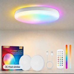 Givryes Rechargeable IP66 Waterproof Shower Lights 2-Pack