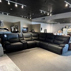 Black 6pc Power Reclining Sectional