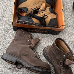 2 PAIRS WORK BOOTS Ariat And Ridgecut 