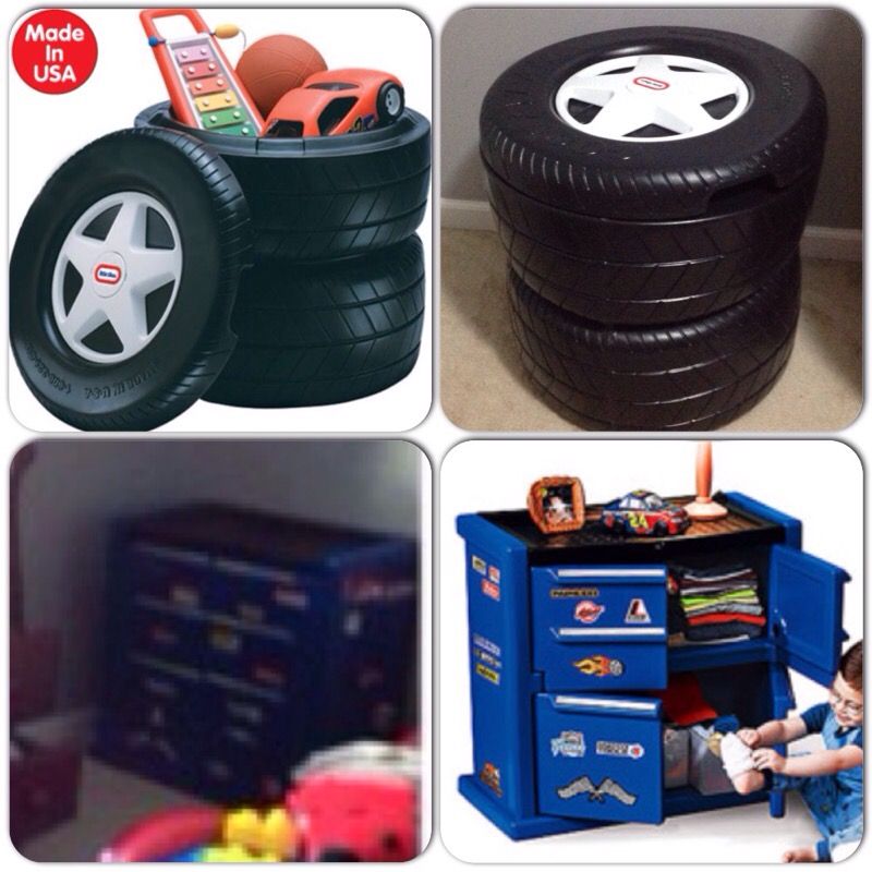 Little Tikes Tire Toy Box & Step2 Tool Chest Dresser