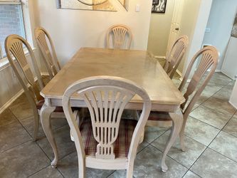 Solid wood Dining Table Set with 6 Chairs