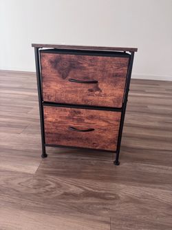 WLIVE Night Stand, Small Dresser with 2 Drawers & Wooden Top