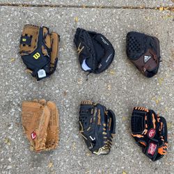 All leather : Baseball Gloves   $25-$35 each 