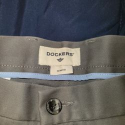 Dockers Chino Dress Pants Gray 34x30 Slim Fit