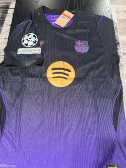Barcelona Lamine Yamal away kit player version sizes L and M