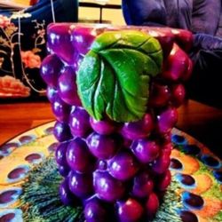 Purple Grape Garden Stool/Table Garden Home Decor 18" Tall