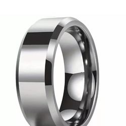 Stainless Steel, Silver Wedding Or Engagement Ring Size 5, 6, 7, 8, 9, 10, 11, 12, Or 13 Available