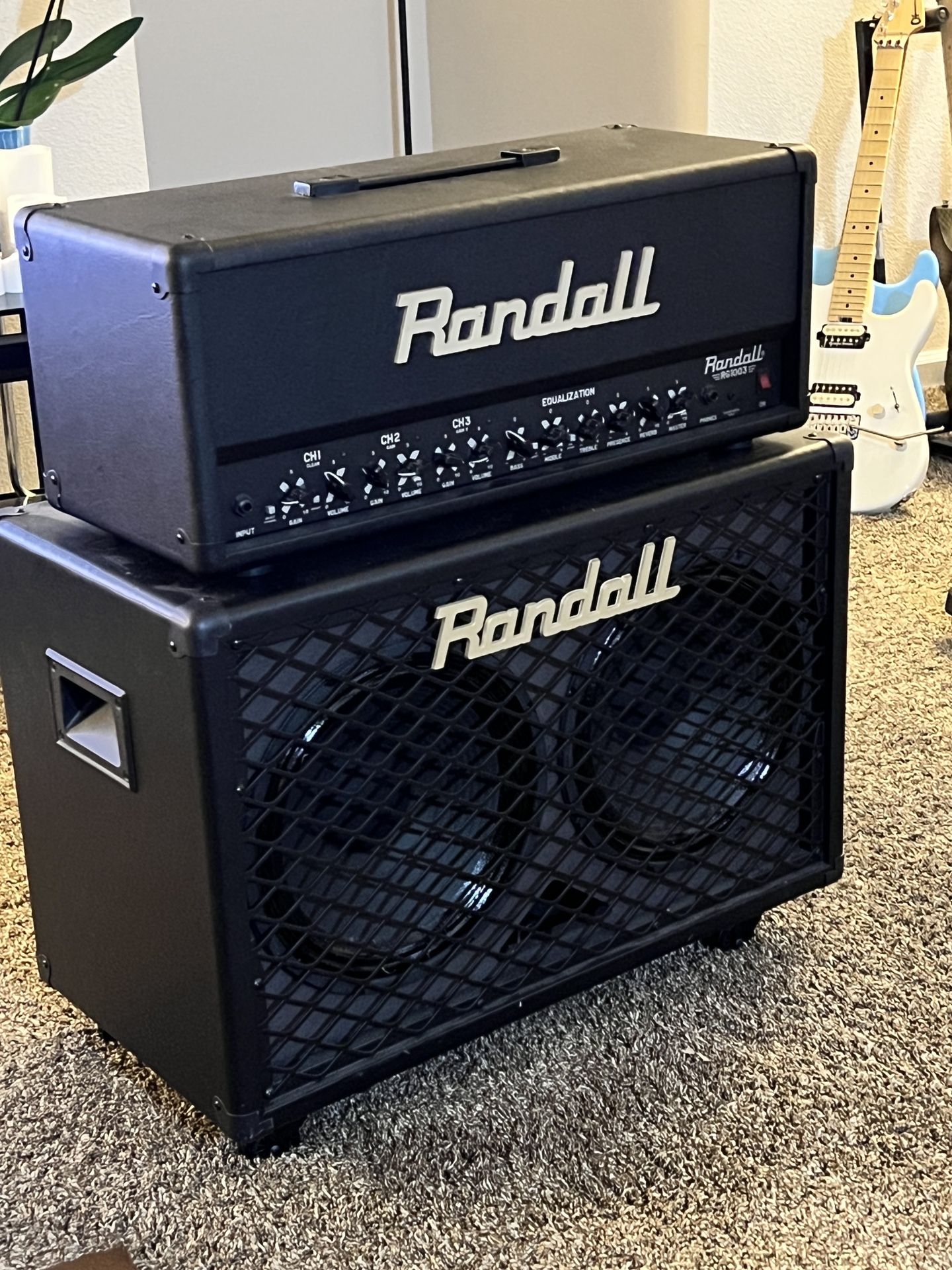 Randall RG 1003 Guitar head With Matching 2x12 Cabinet for Sale in