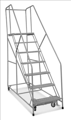 7 steps rolling safety ladder with wheels