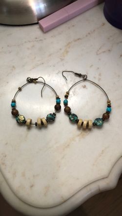 Western Style Rustic Hoop Earrings 