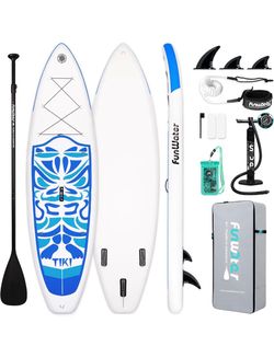 FunWater 10’6” Inflatable Stand Up Paddle Board SUP w/ Accessories – $50
