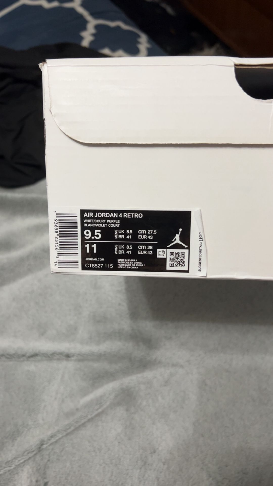 Jordan 4 Metallic Purple Size 9,5