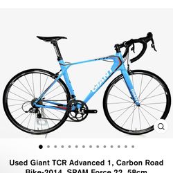Used Giant TCR Advanced 1, Carbon Road Bike-2014, SRAM Force 22, 58cm