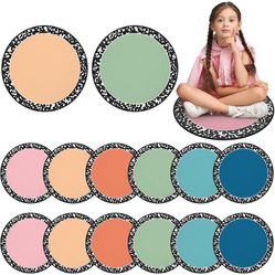 12 Pcs Boho Classroom Decor Carpet Seats for Preschool Kindergarten Learning Playing Area 16 Inch Round Classroom Rug Floor Cushions Non Slip Cushion 