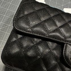 Black Quilted Classic Double Flap Shoulder Bag