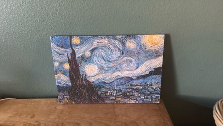 18" x 12" Starry Night-style canvas