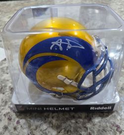 Aaron Donald Authenticed Autographed Mini Helmet