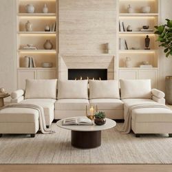 New "Boyel Living" White Modular Sectional Sofa with Storage