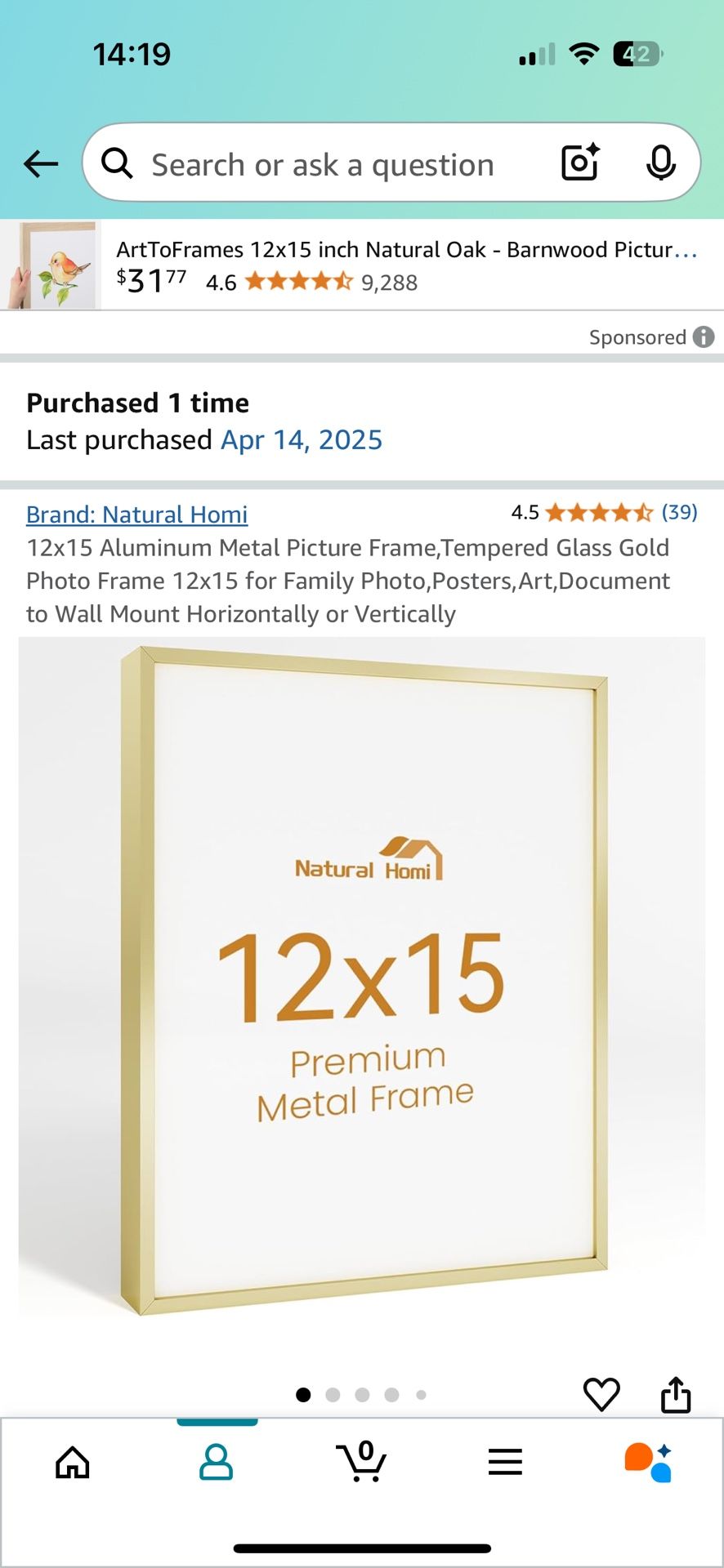 12x15 Aluminum Metal Picture Frame