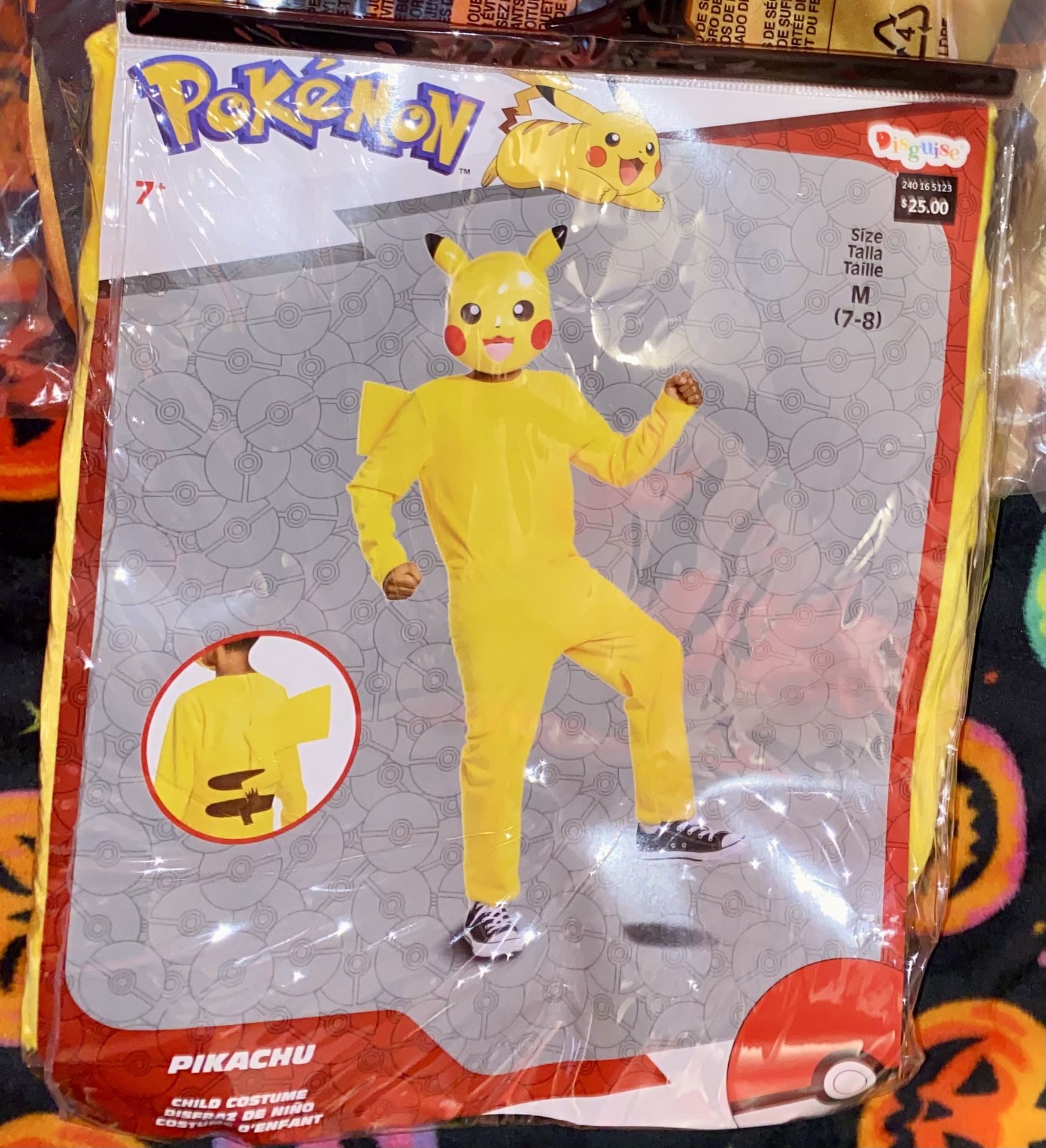 Pokemon Pikachu Halloween Costume Size M(7-8)