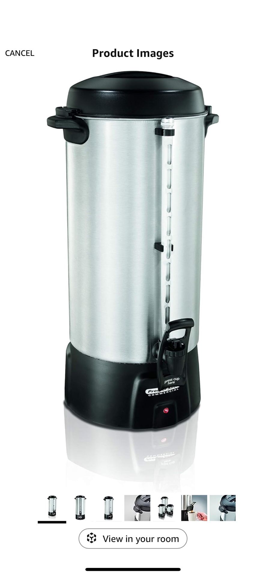 Proctor Silex Commercial 100 Cup Brushed Aluminum Coffee Urn, Silver 45100R