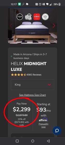 Helix Luxe Midnight King Mattress