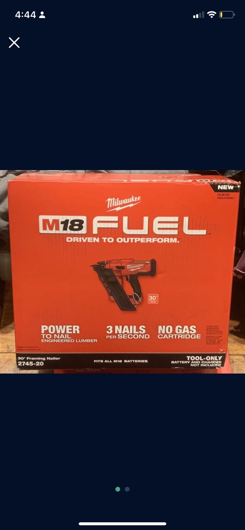 Milwaukee M18 FUEL 3-1/2 in. 18-Volt 30- Degree Lithium-lon Brushless Cordless Framing Nailer (Tool-Only)