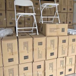 Foldable White Chairs New / Sillas Blancas Nuevas