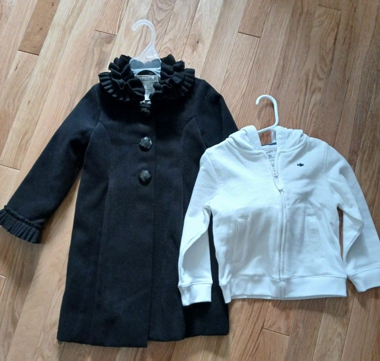 Size 3 Toddler Girls *Jillian's Closet Winter Jacket/ Carter's Hooded Sweatshirt Jacket