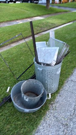 Scrap metal Trash Can included