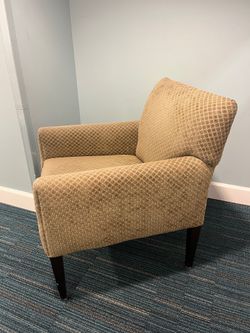 Upholstered Accent Chair with Wood Legs