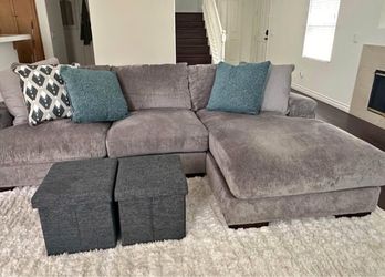 Soft Grey Plush couch